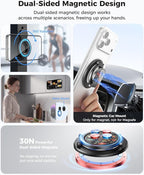 SUPERONE Dual-Side Magnetic Ring Holder, Ideal Gift Gym Phone Grip Kickstand with Cute Pattern for iPhone 17/16/15/14/13/12/ Series, Magsafe Case & Mag Car Mounts, Magnet Ring Included for All Phones