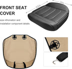 BOPUOVRE Car Seat Cover for Luxury & Comfort - PU Leather, Anti-Slip, Full Wrap Protection with Storage Pocket for Bottom Cushion - Universal Fit for 95% of Vehicles (Black,1 Piece)