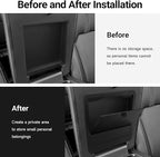 YOJOJOCO Center Console Hidden Box Organizer Compatible with Honda 2023-2025 2026 Pilot ＆ 2024-2026 Ridgeline ＆ 2024-2026 Passport Accessories Black ABS Plastic Material Secret Compartment