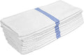 Nouvelle Legende Ribbed Microfiber Bar Mop Towels, Super Absorbent, Cleaning & Drying Cloths, Lint-Free, Streak-Free for Kitchen, Home & Auto, 14x18 Inch, 12-Pack, Blue Stripe