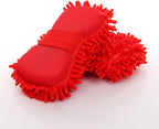 Car Wash Mitt,Microfiber Chenille Car Wash Mitt,Double-Sided lint-Free,Scratch Free,Cleaning Mitts for Truck, SUV, RV (Red)