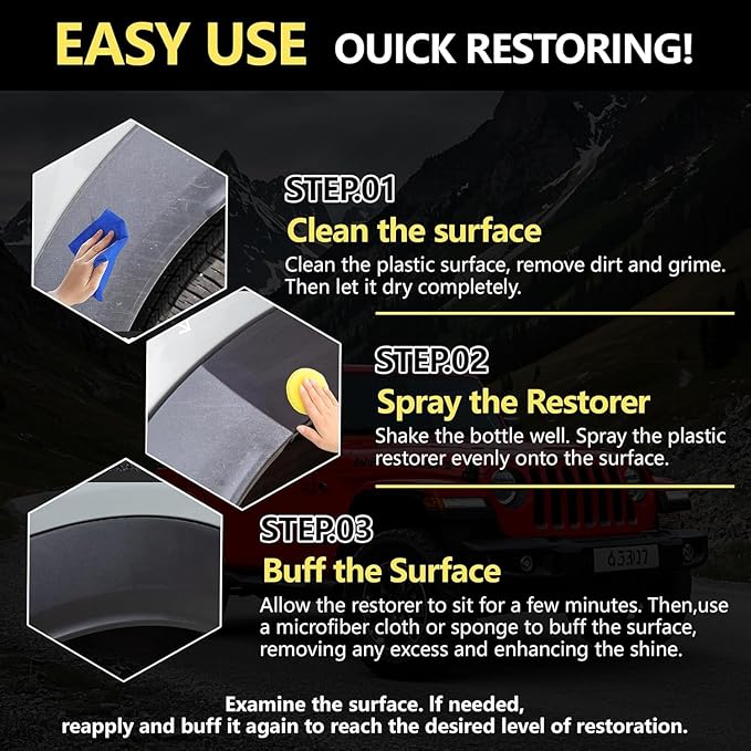 Ultimate Car Plastic and Trim Restorer – Back to Black Restores Faded Trim, UV Protection, Long-Lasting Ceramic Coating, Non-Greasy Formula for Interior and Exterior