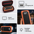 Jump Starter with Air Compressor, Acmount 5000A Car Battery Jump Starter with 150PSI Tire Inflator for Up to 9.0 Gas/8.0L Diesel, 12V Portable Jump Starter Box with LCD Display, Light (Orange&Black)