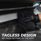 The Rag Company - Creature Edgeless Auto Detailing Towels (10-Pack) Professional 70/30 Blend, Dual-Pile Plush Microfiber, Buffing & Polishing, 420gsm, 16in x 16in, Black