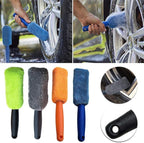 Car Brush Wheel, 27 * 5 * 3 Microfiber Wheel Tire Rim Brush Portable Car Washing Cleaner for Car Wash Accessories (Grey)