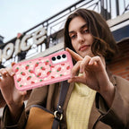 for Samsung Galaxy A15 5G Phone Case - Compatible with MagSafe Women Cute Girls Magnetic Protective Cover Strawberry Girly Kawaii Design Heavy Duty Shockproof for Samsung A15 5G Case 6.5"