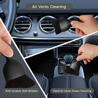 Qydipclin 10pcs Windshield Cleaner Tool, Car Window Cleaning Wash Kit with 4 Reusable Microfiber Pads 1 Spray Bottle and Extendable Handle Auto Glass Wiper Kit, Blue&Gray