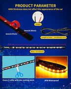 Amber Led Strip Lights Car,Led Lights for Motorcycles 30CM 15 SMD IP67 Waterproof Led Lights Interior for Home Decoration Car Motorcycles Boat Golf Cart Truck with 3M Tape(6PCS)