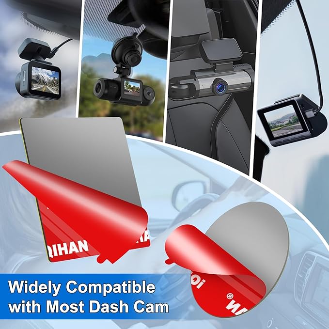 Adhesive Sticky Pads for Dash Cam Mount - 4PCS Heavy Duty Double Sided Tape Replacement for Dashcam & Car Camera Suction Cup, Heat Resistant Sticker Glue Mounting on Windshield/Windscreen/Window Glass