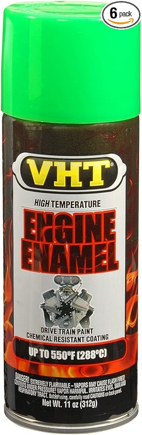 VHT SP154-6 PK (ESP154000-6 PK) Grabber Green High Temperature Engine Enamel - 11 oz. Aerosol, (Case of 6)