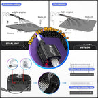12W Twinkle&Meteor 2 in 1 RGBW Starlight Headliner Kit, 300pcs*0.03in*9.8ft+96pcs Shooting Star Lights for Car/Home Ceiling, Fiber Optic Lights with Bluetooth APP/Remote Control/Music Effect