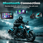 2026 LBW 6" Portable Motorcycle CarPlay GPS(Includes 128G SD), with Wireless Android Auto, Dual 2K Dash Cam/Recorder, Navigation, HD Waterproof Touchscreen, Quick-Release Magnetic Bracket, TPMS, BT