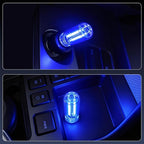 iFunyLED Car Interior USB LED Night Light, Portable Touch dimmable Car Ambient Lighting Kit, Retro Mini Transparent Glass Bottle Lamp Decorations for Vehicle Camping Bedroom Hallway, Pack of 2(Blue)