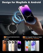2026 Gen-3 Magnetic Phone Holder for MagSafe Car Mount,360° Adjustable Vacuum Suction Phone Mount for Car/Mirror/Home/Travel,Suction Cup Mount for iPhone 17/16/15/14/13/12/Android (Black)