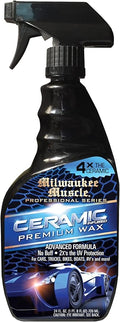 Ceramic Auto Car Wax Spray - 24 Fl Oz - Milwaukee Muscle - 4X The Ceramic Coating - Detail Spray Wax - Advanced Hydrophobic Spray for Shine and Protection