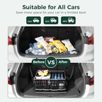 WELKIN 15GAL/60L Car Trunk Organizer with Lid & Dividers - Heavy Duty Collapsible Storage Organizer for SUV Sedan Truck - Waterproof Foldable Cargo Organizer for Groceries, Camping, Travel Accessories