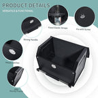 XCF Car Trunk Organizer, Leather Trunk Organizer with Lid and Push-pull Handle Car Storage Box for SUV, Minivan, Sedan (Black, 16.9 x 11.4 x 12.2in)