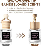 C Classy Hanging Car Air Freshener 2 Pack, Vanilla Amber Essential Oil Diffuser, Long-Lasting Fragrance, Cute Glass Bottle Car Accessories for Women & Men, Made in USA