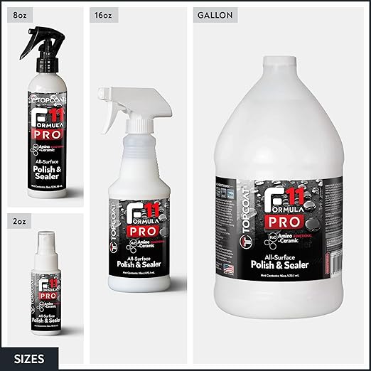 TopCoat F11PRO Starter Kit - The Most Advanced Water-Based Ceramic Coating for Cars, Motorcycles, and More - Includes 16 oz F11PRO Spray Bottle, 2 oz Travel Bottle, and 2 Microfiber Towels