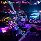 Car LED Interior Strip Lights 6 in 1 APP and Remote Control, RGB 16 Million Colors Ambient Lighting Kit with 315 inches Fiber Optic,Car Decoration for Dash Door Roof