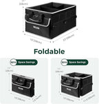 WELKIN 15GAL/60L Car Trunk Organizer with Lid & Dividers - Heavy Duty Collapsible Storage Organizer for SUV Sedan Truck - Waterproof Foldable Cargo Organizer for Groceries, Camping, Travel Accessories