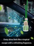 Ikeda Car Air Freshener: Hanging Car Smell Air Freshener | 10ml Hanging Car Perfume | Long Lasting Fragrance | Strong Scents Diffuser for Auto Home (Green tea|Circular)