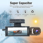 Dash Camera Front and Inside,Dashcams for Cars with IR Night Vision Loop Recording G-Sensor 24Hr Parking (1080 P Front and Inside)
