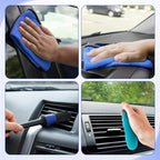 16 Pcs Windshield Cleaner Tool, Car Cleaning Kit with Various Detailing Brushes Set Spray Bottle Cleaner Towel Cleaning Gel Accessories Car Interior Detailing Kit for Windows Vents(Blue)