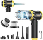 Mr.ego Car Vacuum Portable Cordless, 18500Pa Hand Held Vacuum Cleaner and Air Duster, 4-in-1 Mini Vacuum with Multi-Nozzles for Small Jobs, Car, Home, Desk, Keyboards (Black)