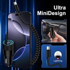 Type C Fast Car Charger for Galaxy A17/A56/A16/S26 Ultra/S26/S25 FE/S25/S24 Ultra/A15/A55/A54/A14 5G Pixel 10a 10 9 8 Pro iPhone 17 16e,QC3.0 18W Car Phone Charger Adapter PD30W USB C Coiled Cable 3FT