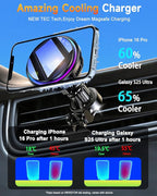 for MagSafe Car Mount Charger, TEC & Fan Dual Cooling Magnetic Wireless Car Charger, Strong Magnet 15W Fast Charging Air Vent Car Phone Holder Bracket for Your Car for iPhone 17 16 15 14 13 & Android