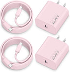 iPhone 17e/17/16e/16 Charger Fast Charging, 2Pack 20W USB C Wall Charger Block Cube with 6FT USB C Cable Cord for iPhone 17e/17/17 Pro Max/Air/16e/16/15 Pro Max/Plus, iPad Pro 13/12.9/11 inch, AirPods