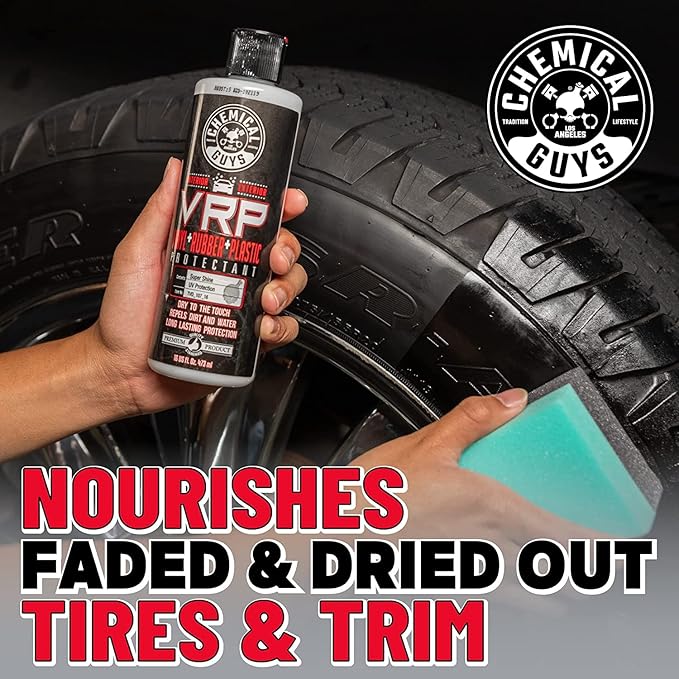 Chemical Guys VRP Vinyl, Rubber, and Plastic Dressing - Tire Dressing, Non-Greasy, Dry-to-the-Touch Shine for Tires, Trim, and More, Safe for Cars, Trucks, SUVs, RVs & More - 16 oz (Pack of 3)