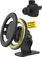 Scosche MagicMount Select MagSafe Car Mount for iPhone, Strong Magnetic Phone Holder for Car Magnet Phone Mount with 360° Rotation for Dashboard/Vent Compatible with iPhone 17/16/15/14 Pro Max Android