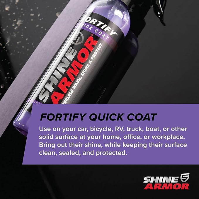 Ceramic Coating Top Coat for Cars Fortify Quick Coat Car Wax Polish Spray Waterless Wash & Wax Hydrophobic Top Coat Polish & Polymer Paint Sealant Detail Protection 32 Fl Oz (2x16floz bottles)