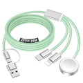 Travel Essentials for Apple Watch Charger,iPhone Charger,3 in 2 Type C/L/Magnetic Fast Charging Cable,Multi Charging Cable Portable Designed for iWatch Series,iPhone 17-11,Galaxy S26-S21,Car-4FT