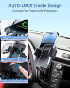 PZK Car Phone Mount for Toyota Tundra 2007 2008-2011 2012 2013 /Sequoia 2008-2011 2012 2013 Accessories Custom Air Vent Phone Holder Auto Lock Hands Free 360° Rotation Phone Automobile Cradles