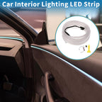 5m EL Wire Cable LED Glow String Light Car Interior Lighting Strip Flexible Neon Light for Car Decoration Wiring Driver(12v) White