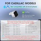 Wireless Carplay Adapter for iPhone, Convert Wired to Apple Carplay Wireless Adapter, Mini Size, Plug and Play, Connection Stable No Delay Car Play for Cadillac Specific Models