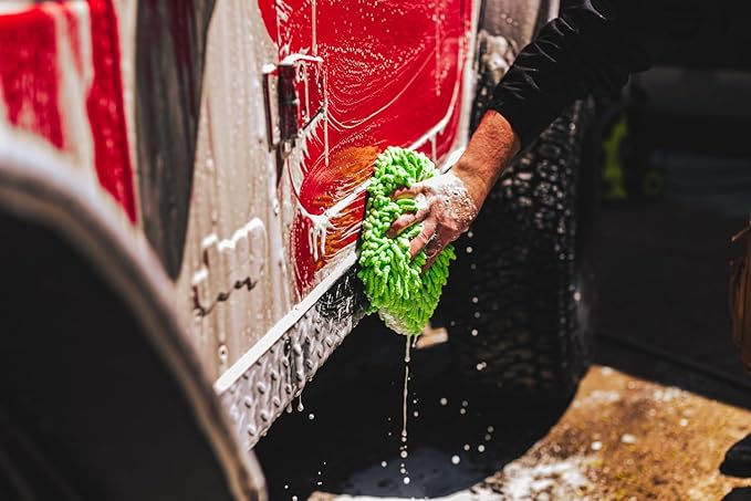 The Rag Company - Off Road – The Baja Pack – Off-Road Vehicle Exterior Microfiber Wash Mitt & Pad; Knobby Design Easily Traps and Remove Dirt, Grime and Mud - Lime Green (2-Pack)
