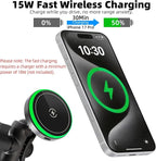 Magnetic Wireless Charging Phone Holder Base for RAM Mounts, 1" (25mm) Ball Mount with Short Aluminum Arm, Compatible with Magsafe iPhone 17/16/15/14/13/12 Series