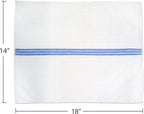 Nouvelle Legende Ribbed Microfiber Bar Mop Towels, Super Absorbent, Cleaning & Drying Cloths, Lint-Free, Streak-Free for Kitchen, Home & Auto, 14x18 Inch, 12-Pack, Blue Stripe