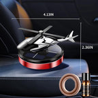Car Air Freshener, Helicopter Solar Energy Rotating Aromatherapy Al Alloy Diffuser,Long-Lasting Fragrance, Interior Decoration Accessories Diffuser for Car and Home (Red)