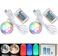 2PCS Remote Control RGB LED Lamp Kit 001 with Power Off Color Storage for Bambu Lab H2D/X1/P1P/A1 Includes Button Battery Makerworld 3D Printed DIY Hardware Model Spare Parts 5V USB Powered