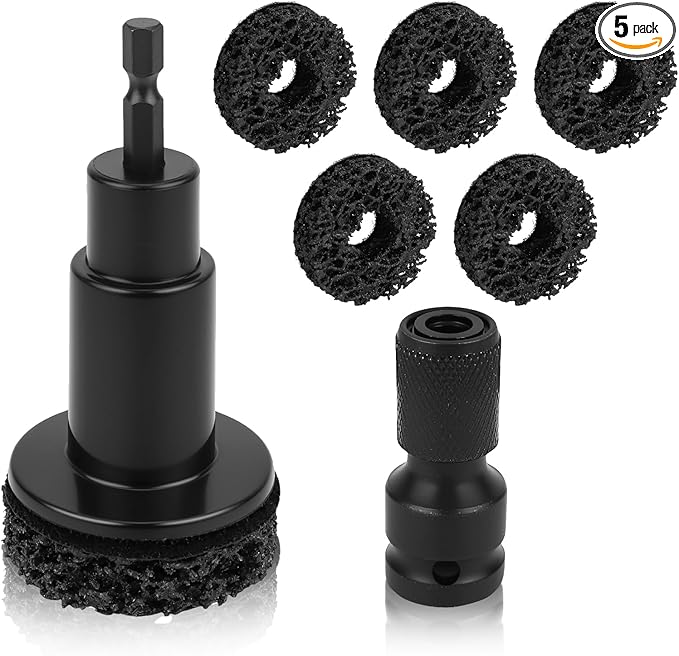 Brake Cleaner & Wheel Hub Cleaning Tool Kit, 5 Grinding Heads for Rust Removal, Fits Drill - Car Truck SUV Maintenance