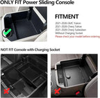LUWU Center Console Organizer Compatible with 2021-2026 Tahoe/Suburban(Premier/High Country)&GMC Yukon Denali/Denali Ultimate Accessories Armrest Console Box Only Fit For Power Sliding Center Console