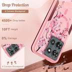 for Moto G 2025 Case Women - Compatible with MagSafe Cute Girls Magnetic Protective Phone Cover Girly Kawaii Flower Blossom Heavy Duty Shockproof Design for Motorola Moto G 5G 2025 Cases