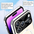 Guppy Compatible with iPhone 17 Pro Magnetic Case, with Full Camera Lens Protector [Compatible with MagSafe] Scratch Resistant Gradient Glass Back Cover Phone Case-White