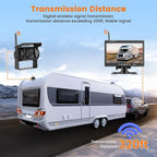 Hikity Wireless Car Rear View Camera 7 Inch Monitor Kit Screen Waterproof Reversing Camera Night Vision Rear View Camera for Truck/RV/Trailer/Bus