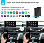 Wireless CarPlay + Android Auto + Mirroring Retrofit Decoder Box Kit, USB Stick Playback, Compatible with Audi A6 A7 C7 from 2016-2018 with MIB Version